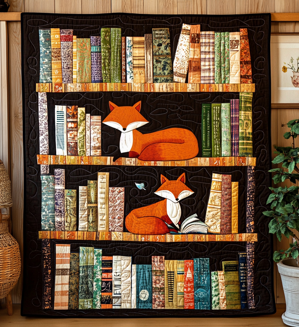 Shelves Of Imagination Quilted Blanket