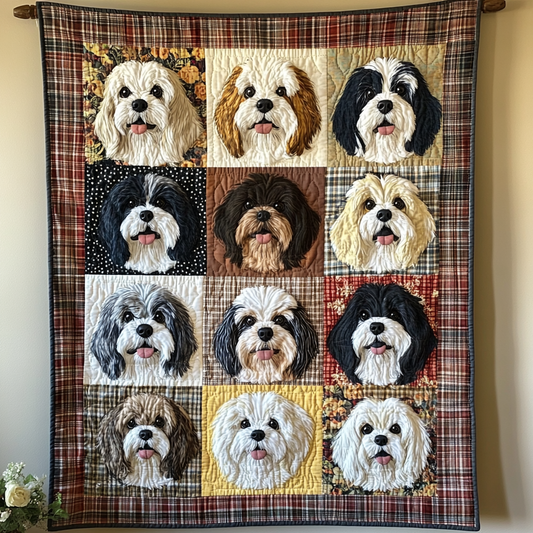 Shih Tzu Delight Quilted Blanket