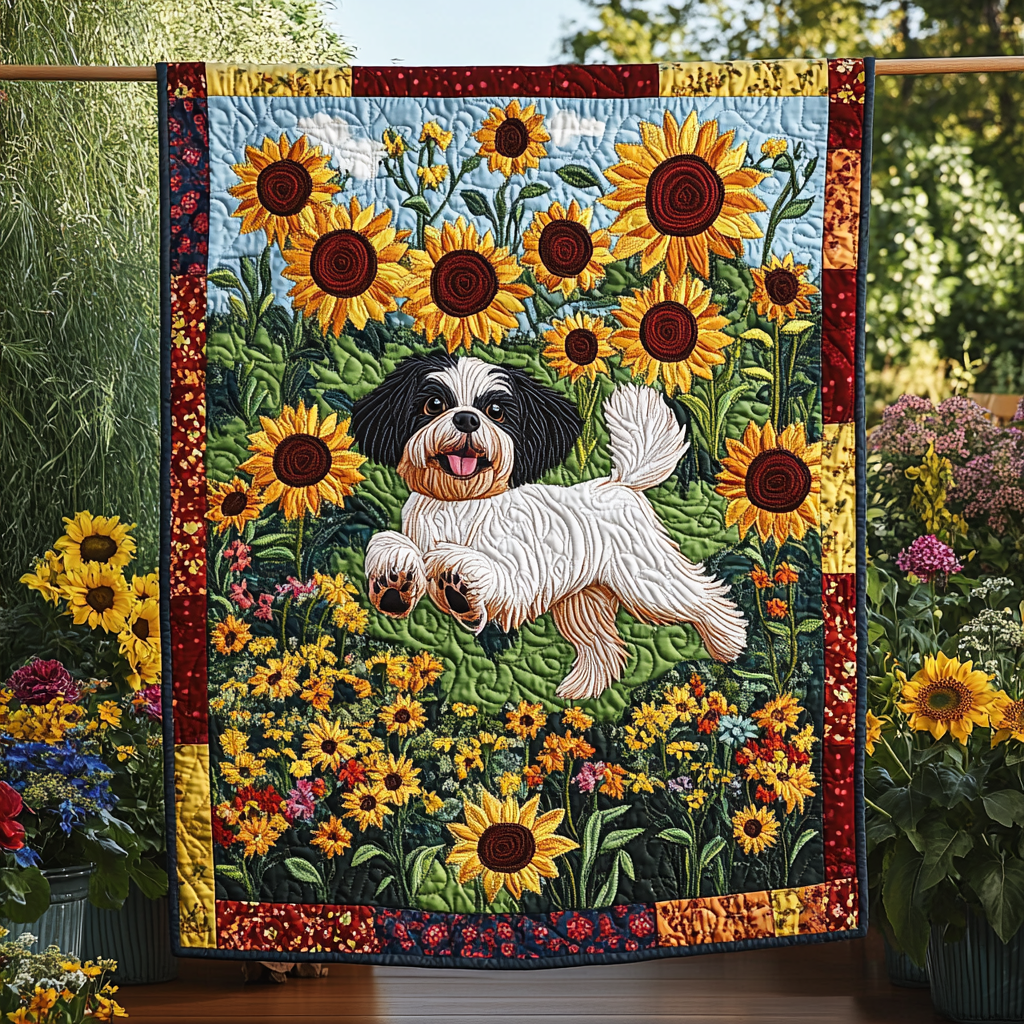 Shih Tzu Treasures Quilted Blanket