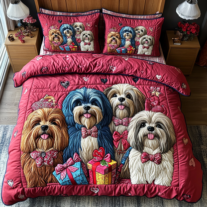 Shih Tzu Bliss 3-Piece Quilted Bedding Set
