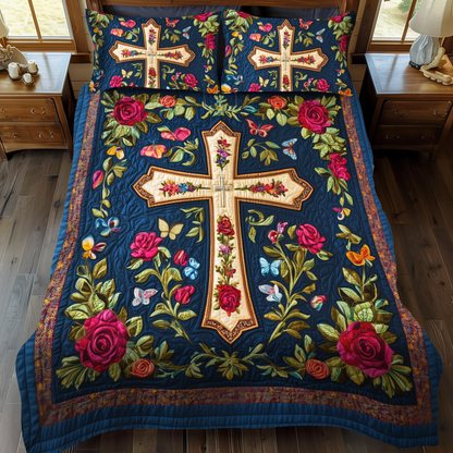 Shining Cross 3-Piece Quilted Bedding Set