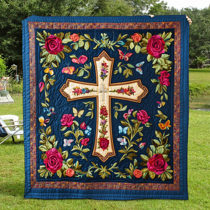 Shining Cross Quilted Blanket