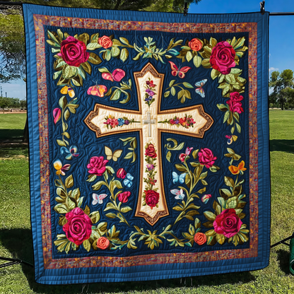 Shining Cross Quilted Blanket