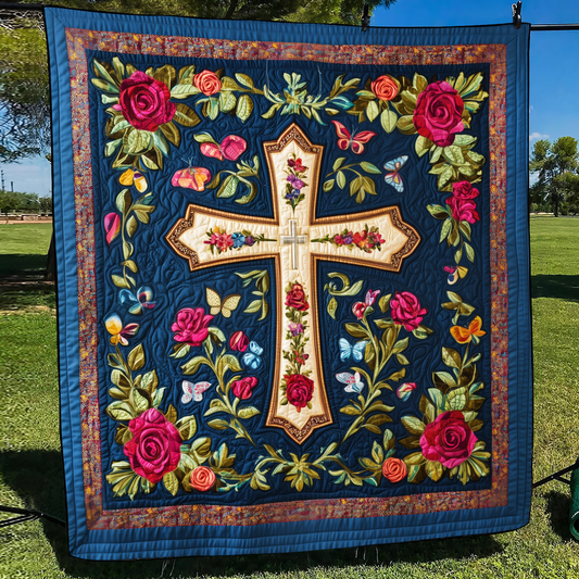 Shining Cross Quilted Blanket