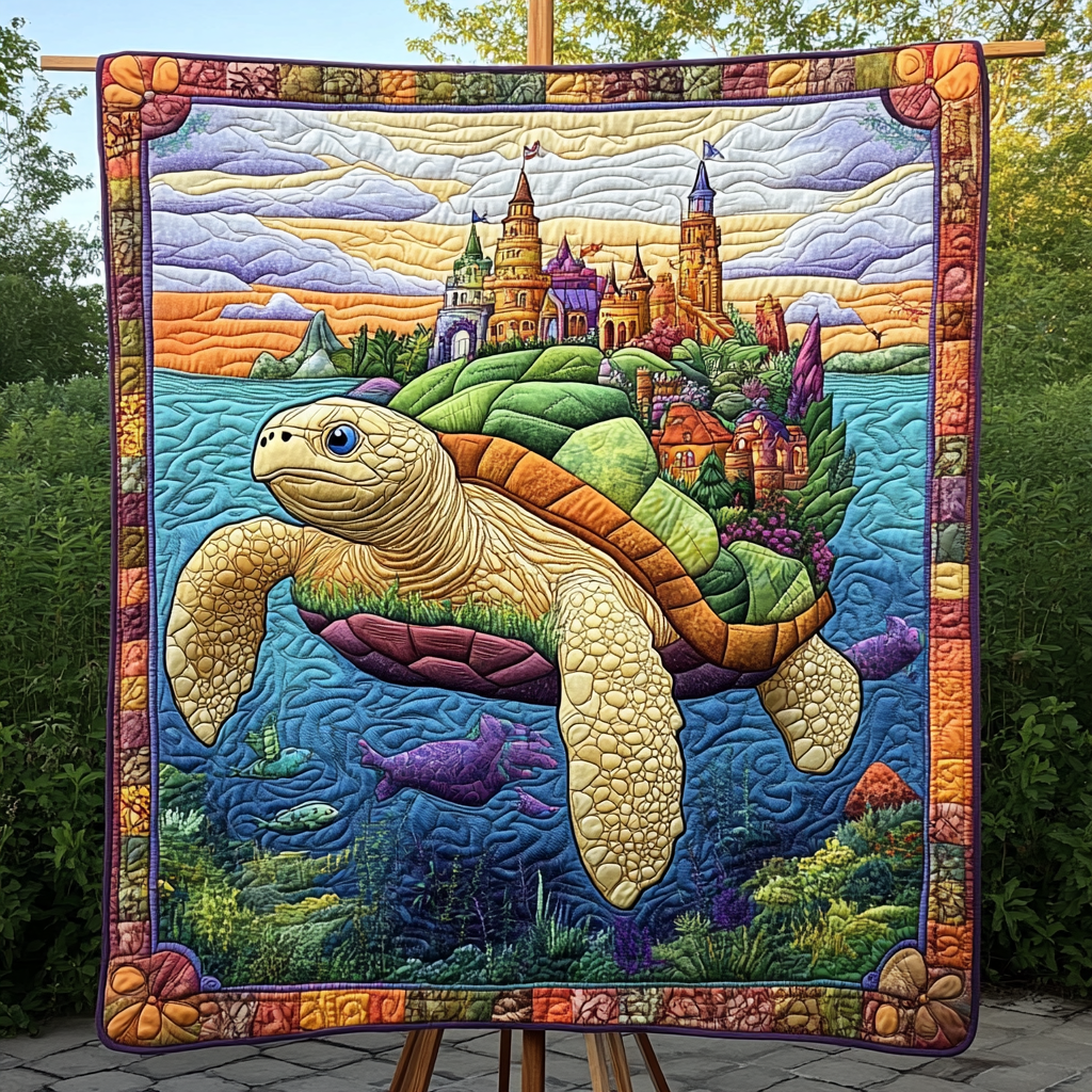 Shoreline Turtle Haven Quilted Blanket