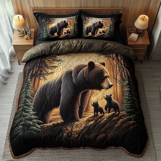 Silent Roar 3-Piece Quilted Bedding Set