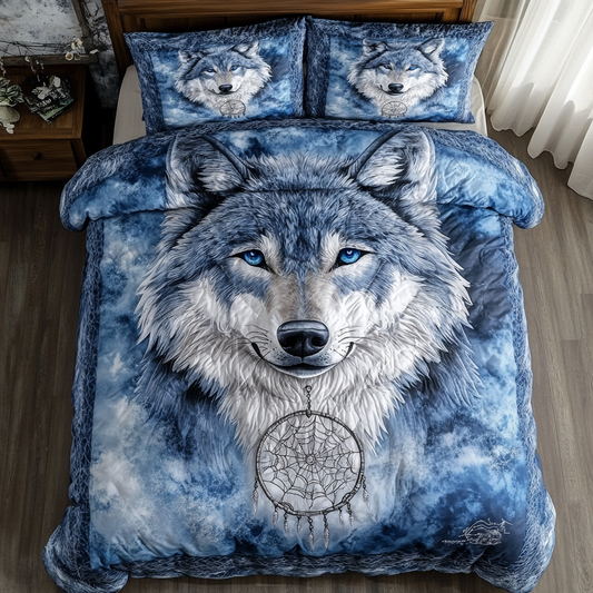 Silver Wolf 3-Piece Quilted Bedding Set