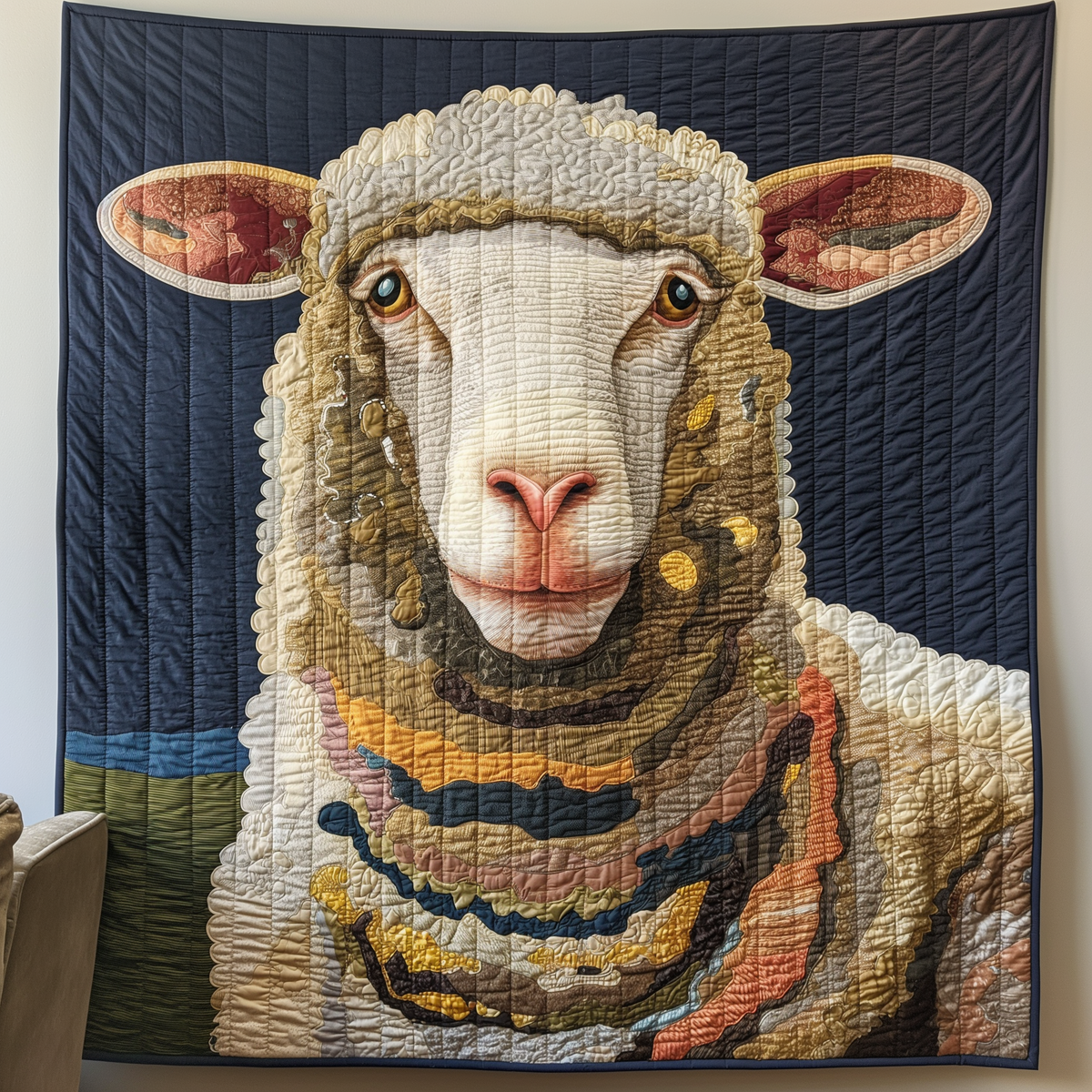 Single Sheep Serenity Quilted Blanket