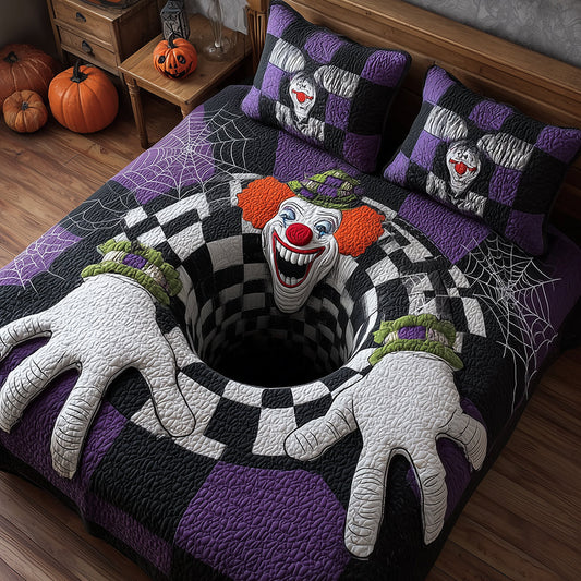 Sinister Clown 3-Piece Quilted Bedding Set