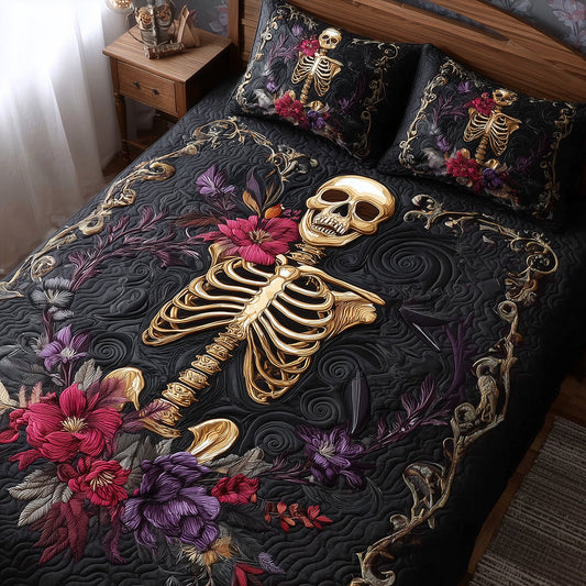 Skeleton Harmony 3-Piece Quilted Bedding Set
