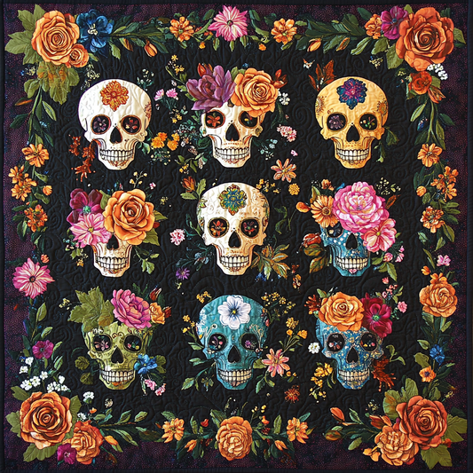 Skull Fiesta Quilted Blanket
