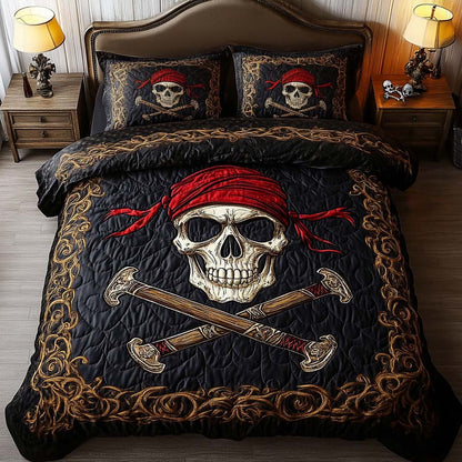 Skull Reign 3-Piece Quilted Bedding Set