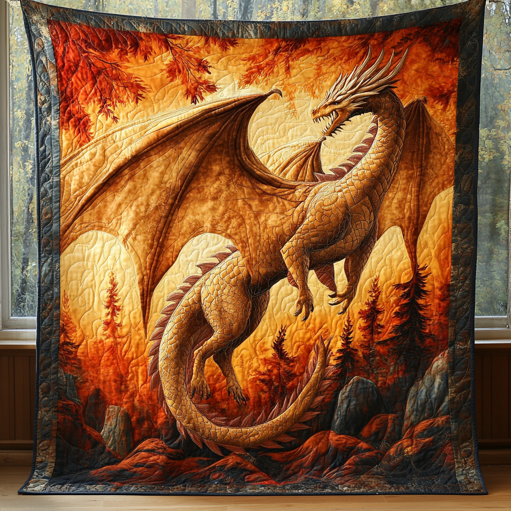 Skybound Scales Quilted Blanket