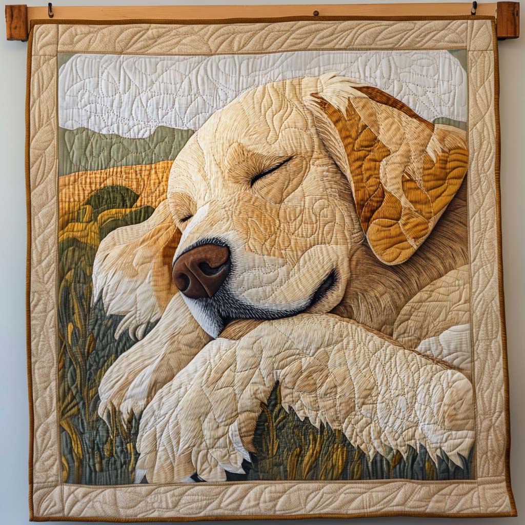 Sleeping Golden Quilted Blanket