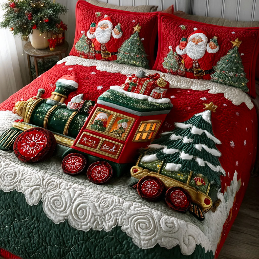 Christmas Polar Express 3-Piece Quilted Bedding Set