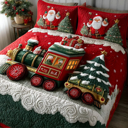 Sleigh-on-Rails 3-Piece Quilted Bedding Set