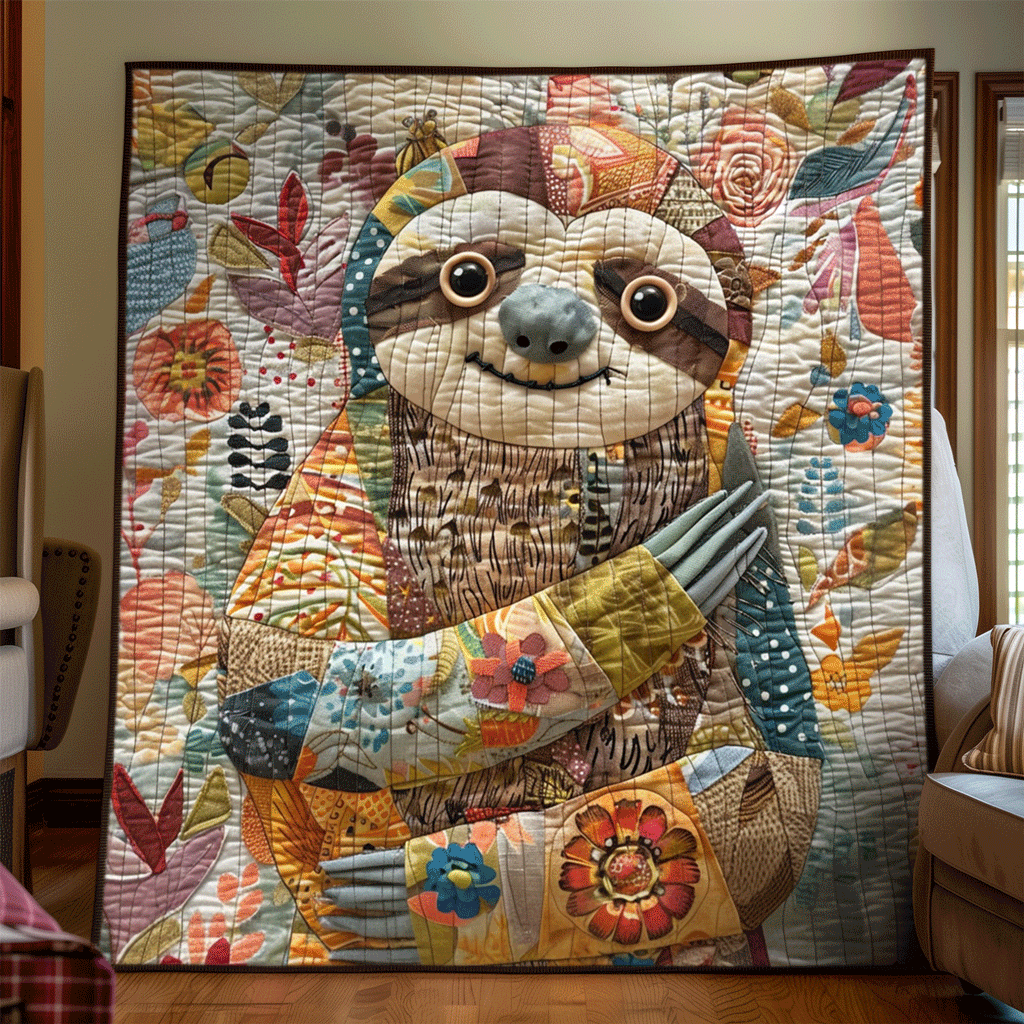 Sloth Paradise Quilted Blanket