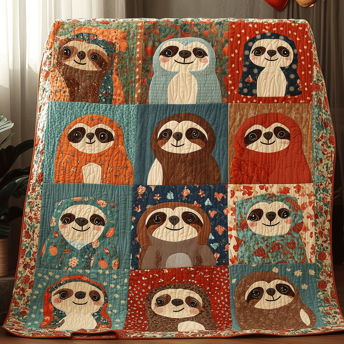 Sloth Smiles Quilted Blanket