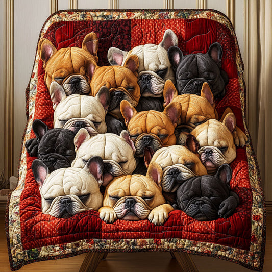 Snoozes Bulldog Quilted Blanket