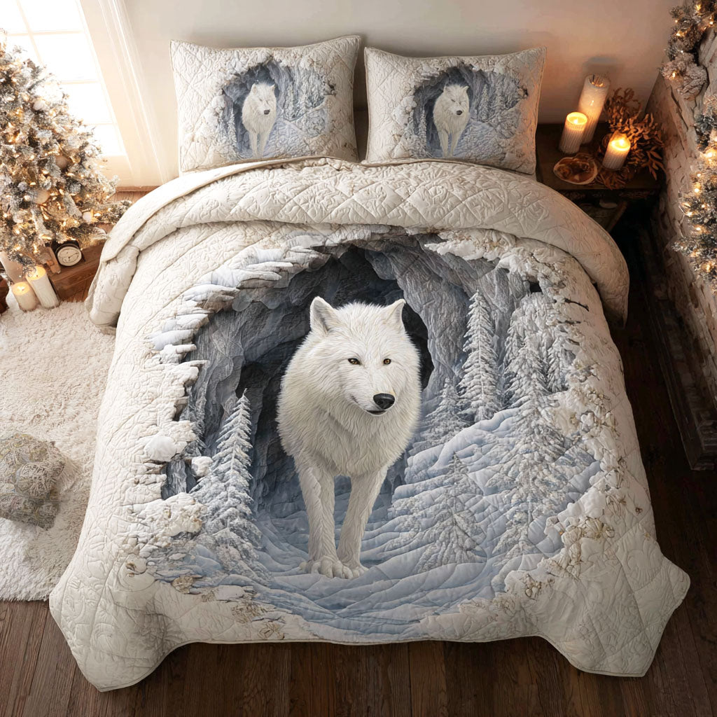 Snow Alpha 3-Piece Quilted Bedding Set