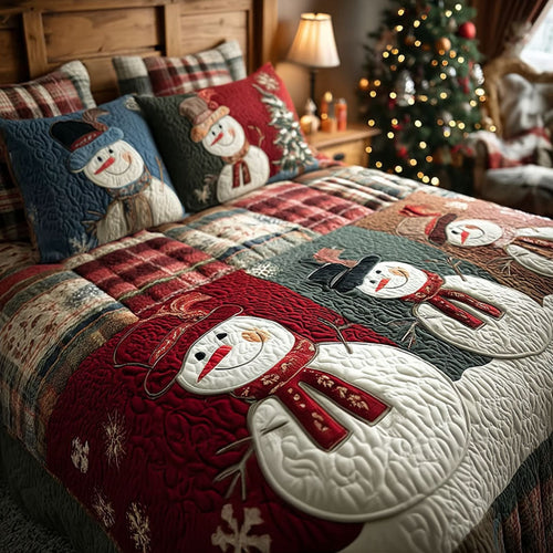 Snow Giggles 3-Piece Quilted Bedding Set