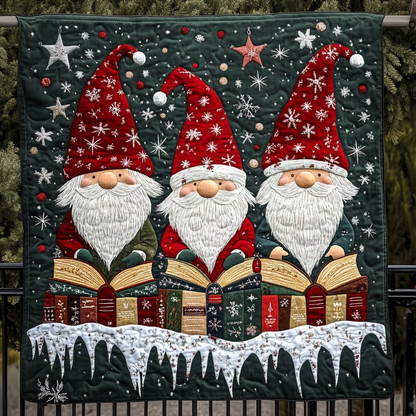 Snowbound Gnome Quilted Blanket