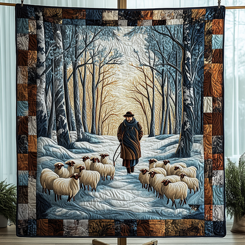 Snowbound Sheep Quilted Blanket