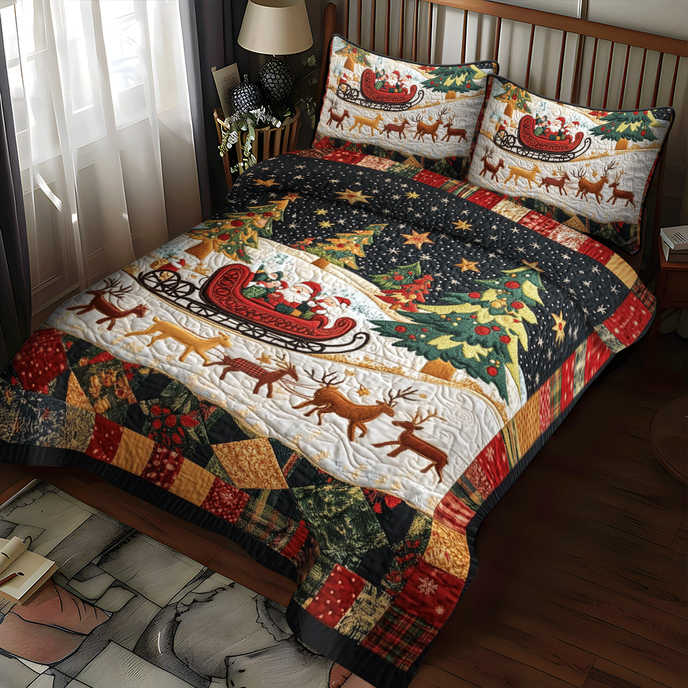 Snowflake Serenity 3-Piece Quilted Bedding Set