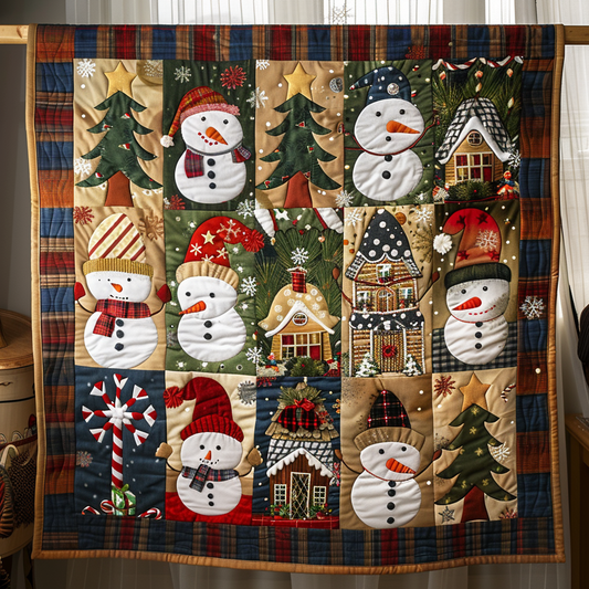Snowman Delight Quilted Blanket