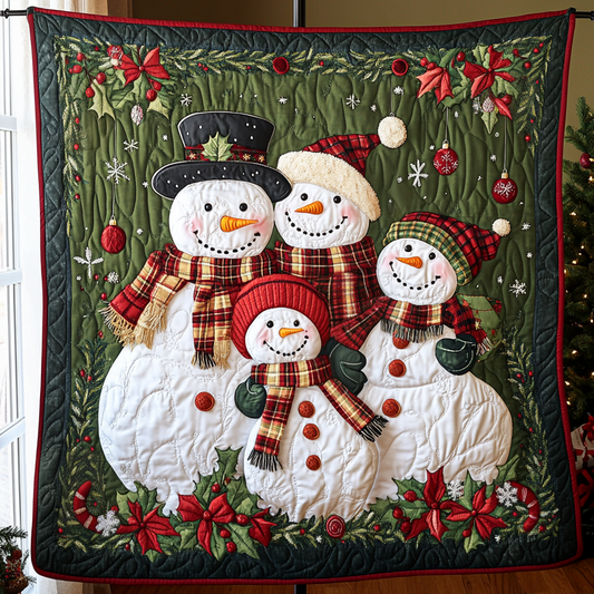 Snowman Holiday Quilted Blanket