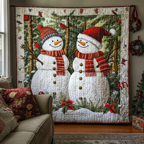 Snowman Xmas Quilted Blanket