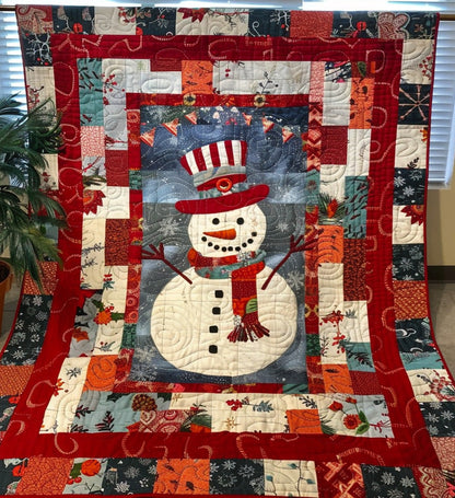 Snowman’s Holiday Quilted Blanket