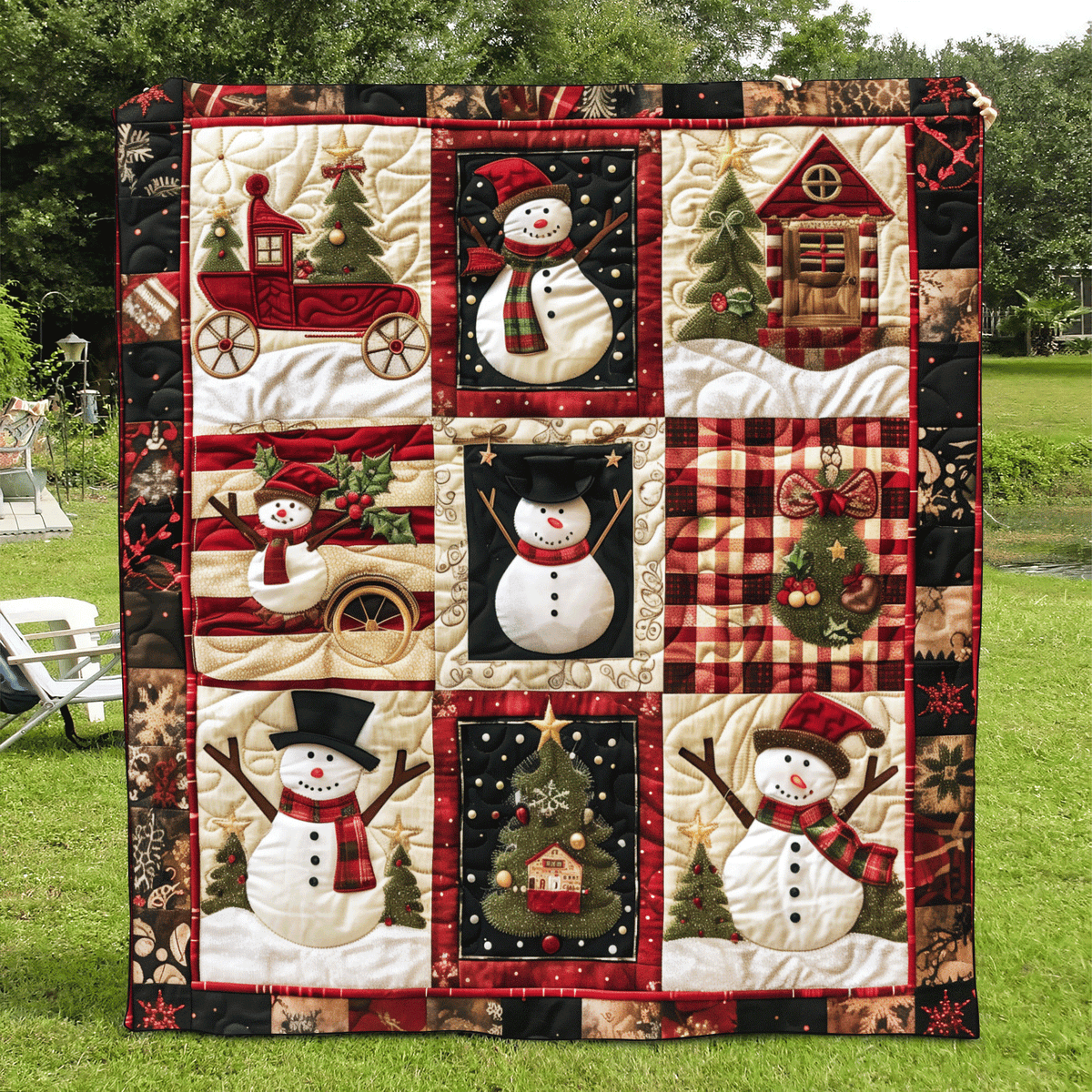 Snowmen Delight Quilted Blanket