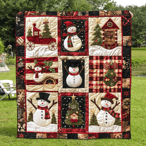 Snowmen Delight Quilted Blanket
