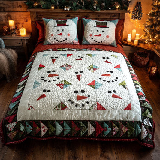 Snowy Cheer 3-Piece Quilted Bedding Set