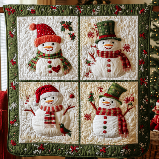 Snowy Friends Quilted Blanket