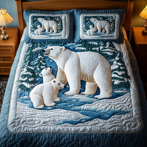 Snowy Haven 3-Piece Quilted Bedding Set