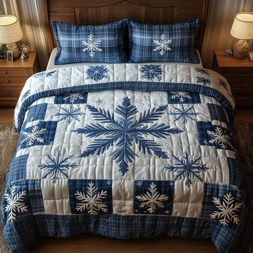Snowy Road Magic 3-Piece Quilted Bedding Set