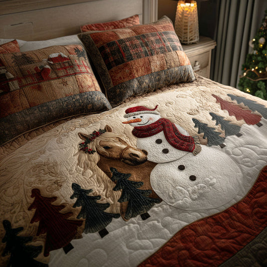 Snowy Saddle 3-Piece Quilted Bedding Set