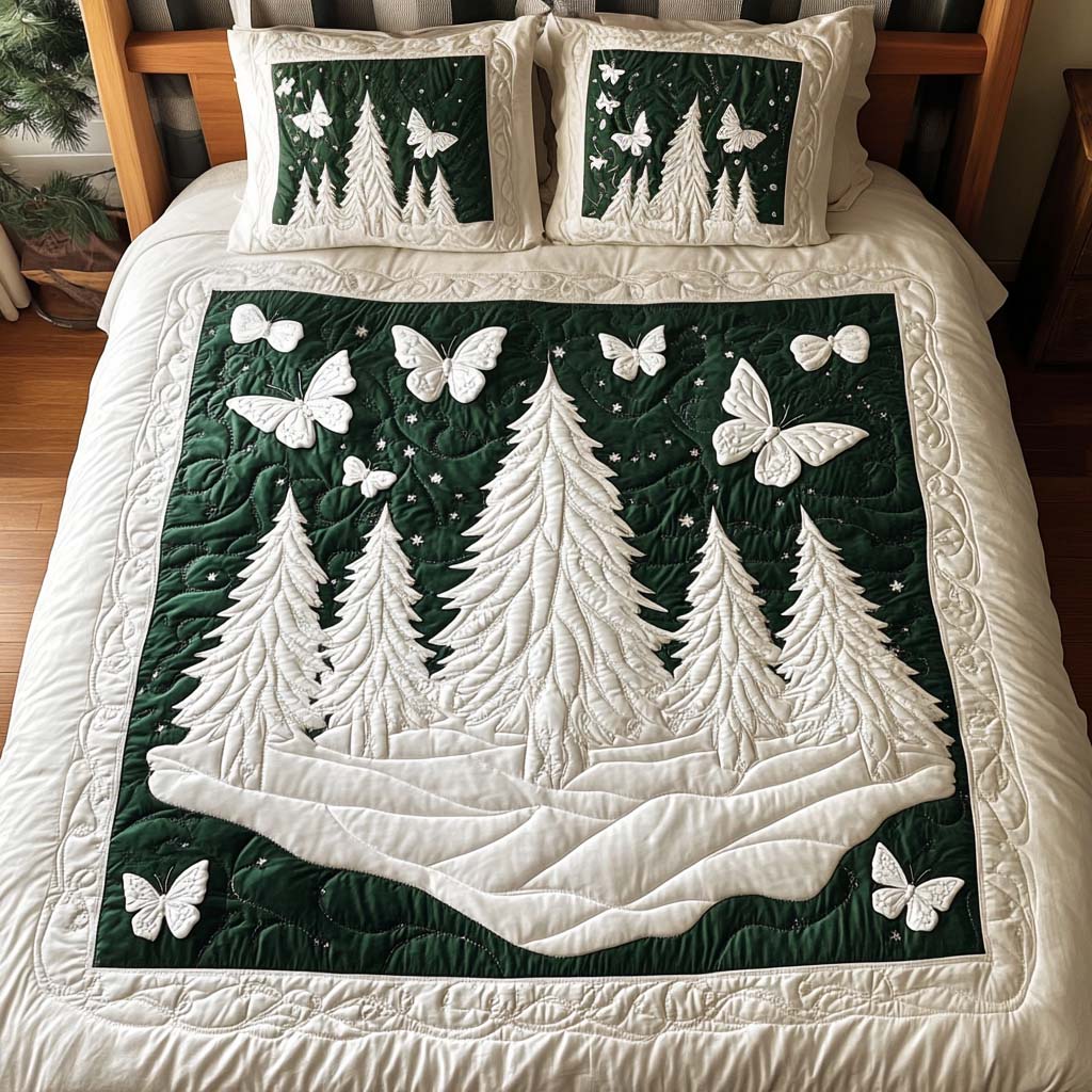 Snowy Serenity 3-Piece Quilted Bedding Set