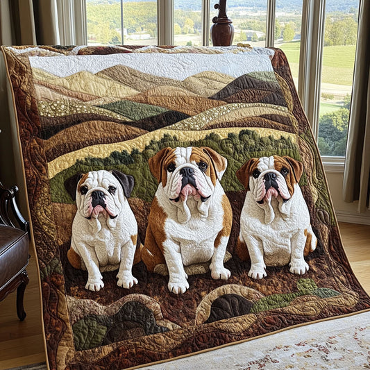 Snuggly Bulldog Quilted Blanket