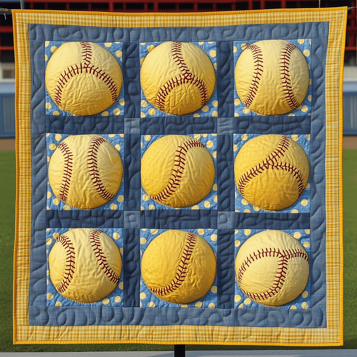 Softball Star Quilted Blanket
