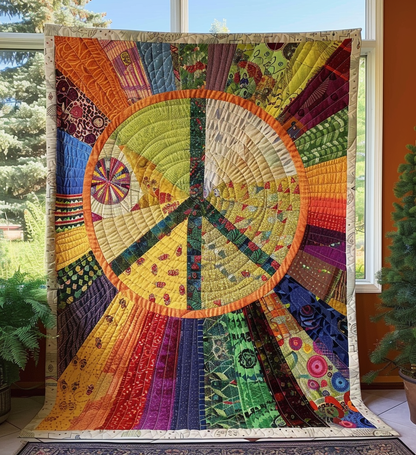 Solar Peace Quilted Blanket