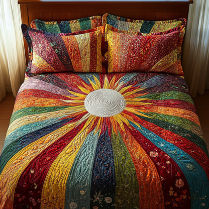 Solar Symphony 3-Piece Quilted Bedding Set