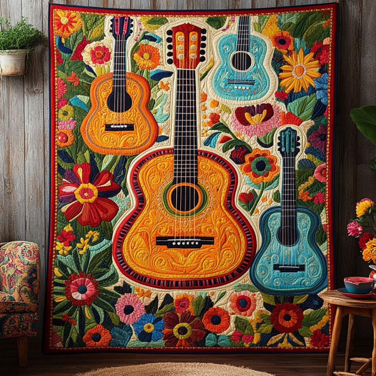 Sones y Canciones Quilted Blanket