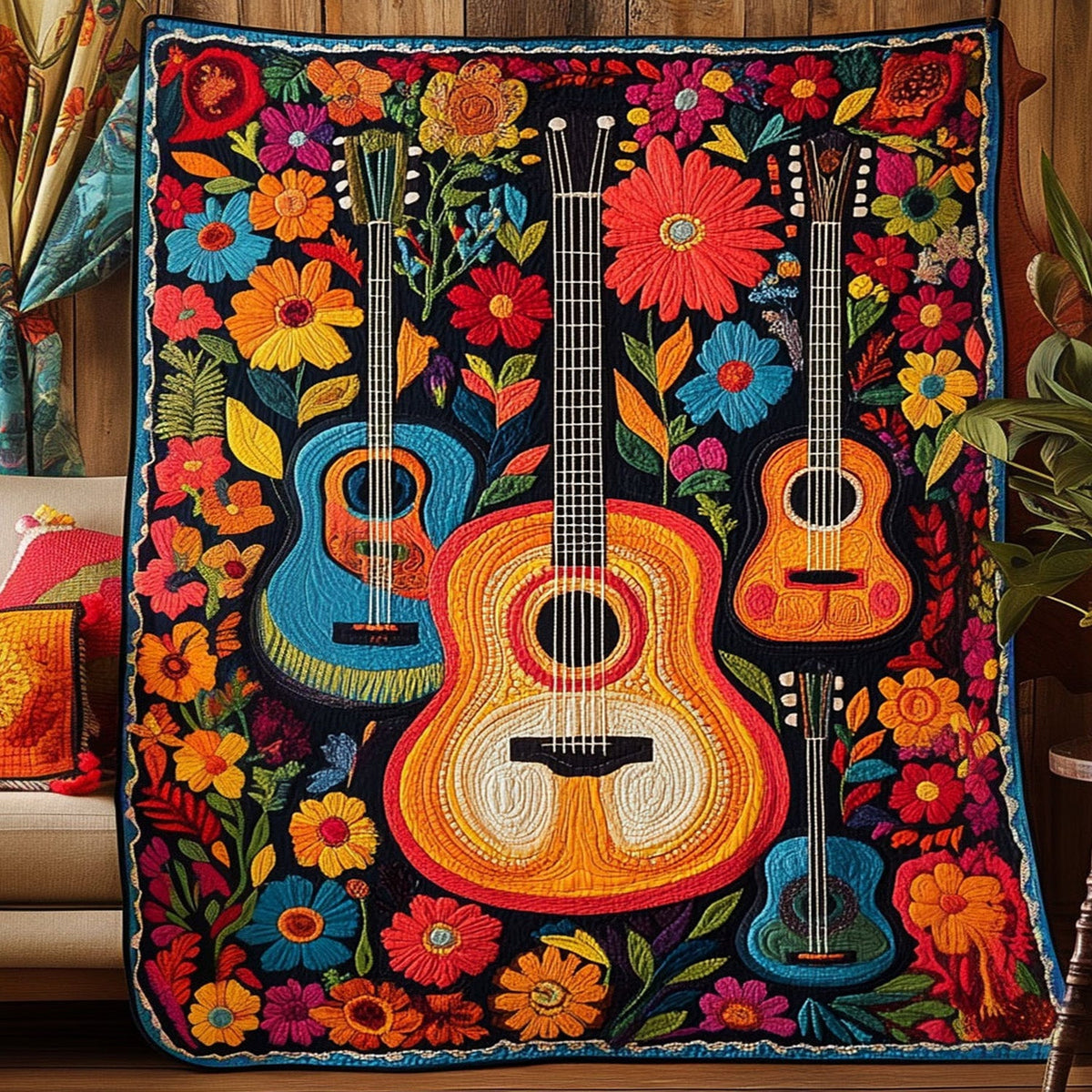 Sonidos de Mexico Quilted Blanket