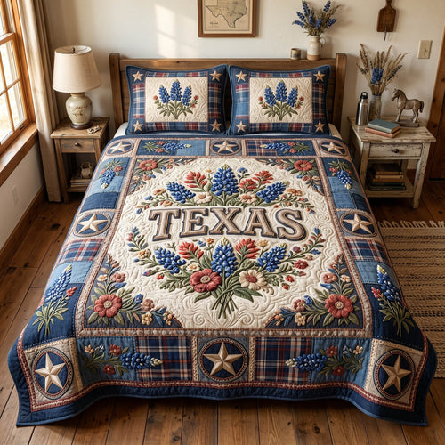 Southern Petals 3-Piece Quilted Bedding Set