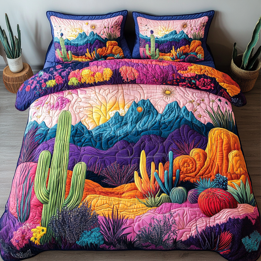 Southwest Whimsy 3-Piece Quilted Bedding Set