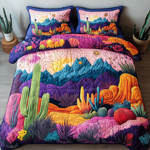 Southwest Whimsy 3-Piece Quilted Bedding Set