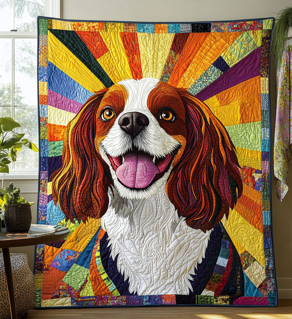 Spaniel Majesty Quilted Blanket